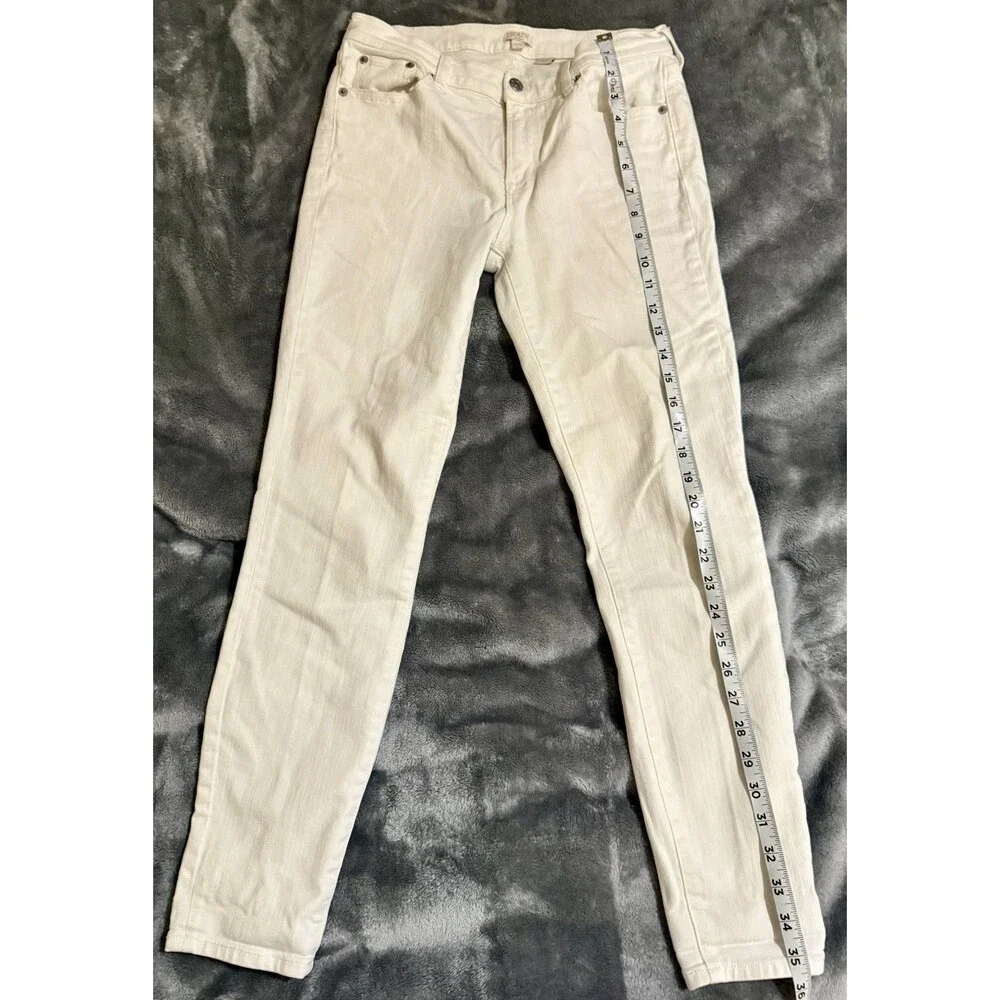 J. Crew Women’s Size 27-28 Small White Stretch Skinny Jeans Style G1972